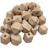 50pcs 14mm Natural Beech Unfinished Wood Spacer Hexagons Beads for DIY Crafts Home Decoration Jewelry Necklace Bracelet Making