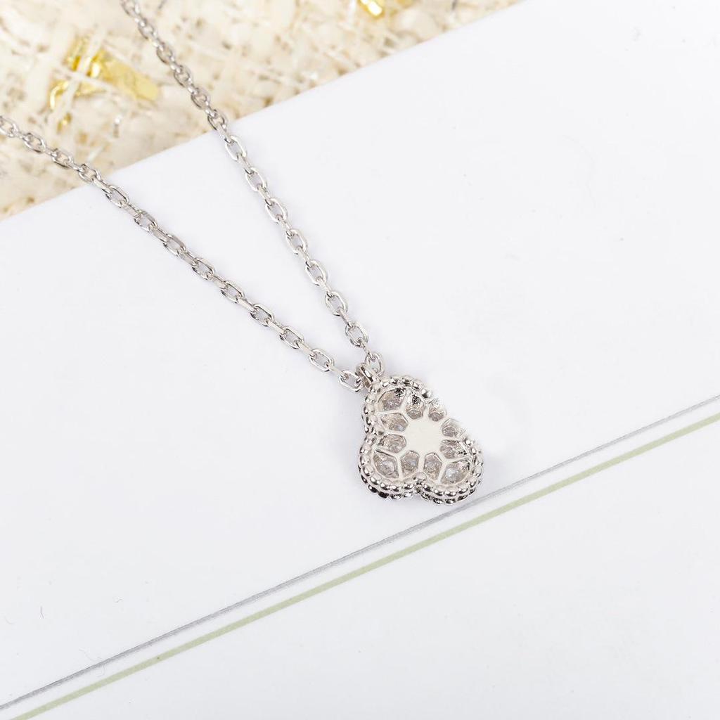 Exquisites Mini-Kleeblatt-Diamant-Halskette - Einfache, vielseitige Schlüsselbein-Kette für Damen