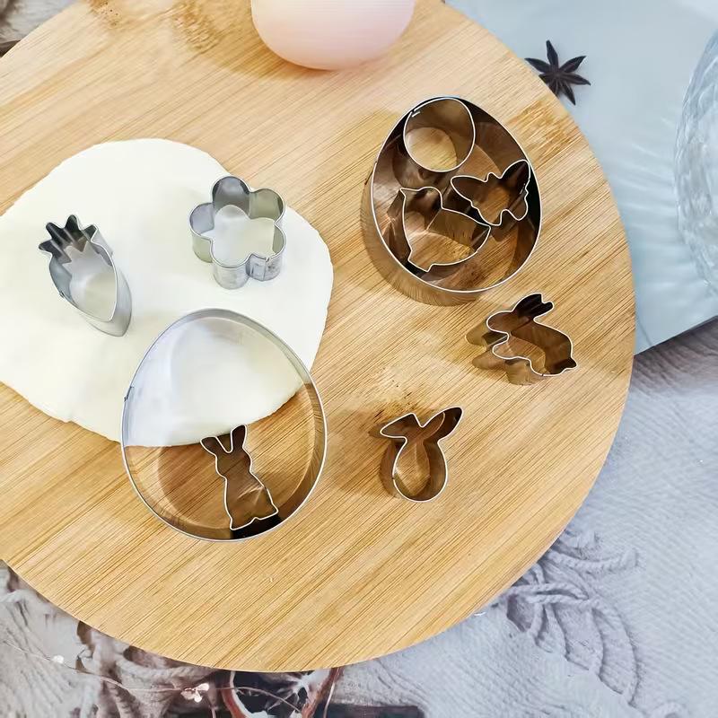 Stainless Steel Easter Cookie Cutter Set, 10-Piece Baking & Fruit Molds