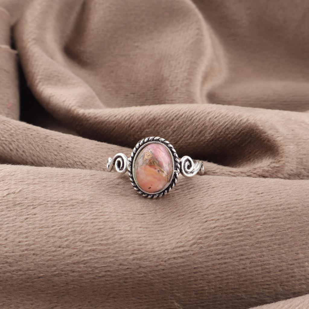 Pink Opal Turquoise Ring, Handmade Gemstone Ring, 925 Sterling Silver Ring Wonderful Jewelry, For Anniversary Gift