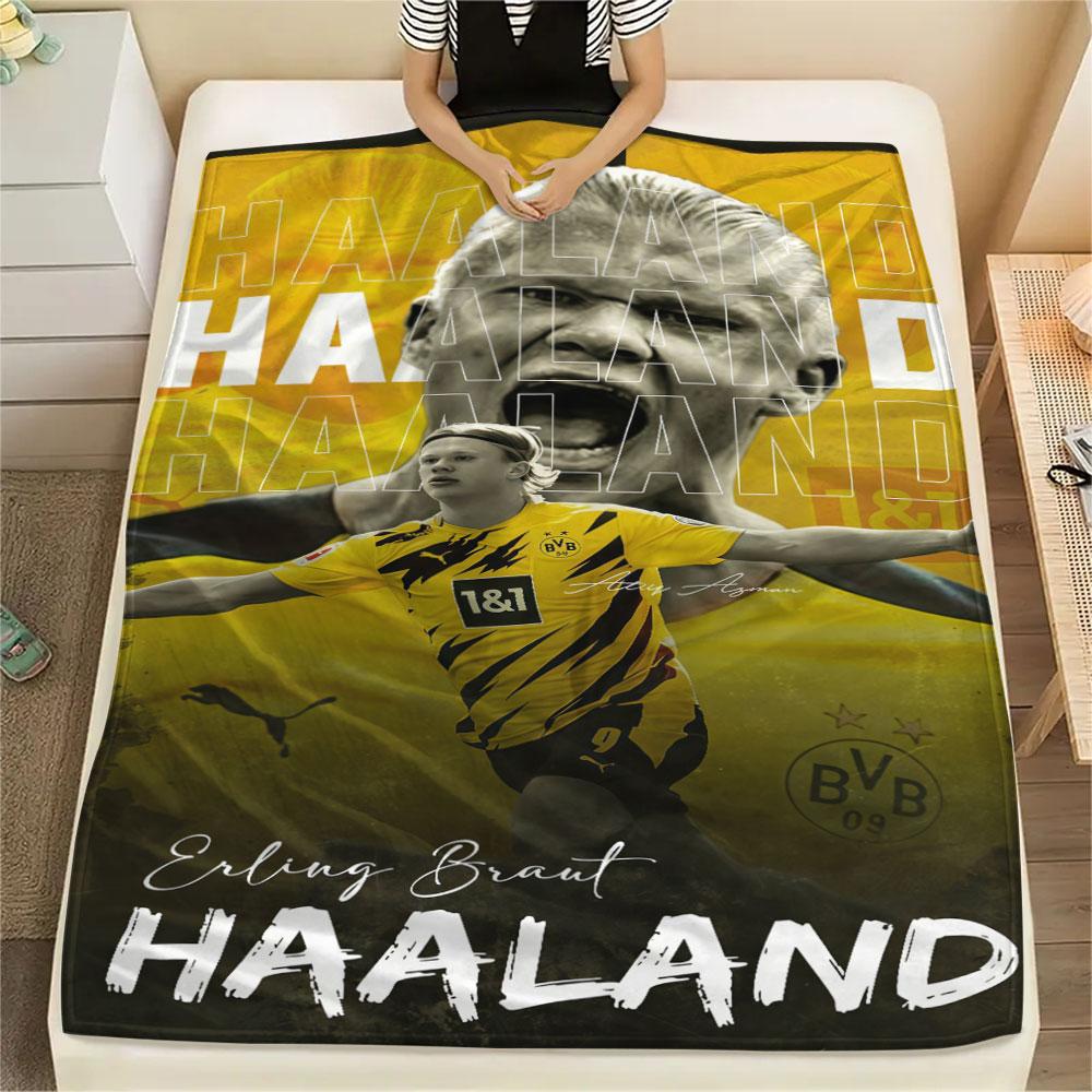Affiche Haaland Couverture en Flanelle, Haute qualité Confortable pour Toutes les Saisons, Décoration Intérieure, Chaleur et Confort