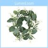 Eucalyptus Faux Wreath With Silk Screen Technique For Home And Outdoor Decor
