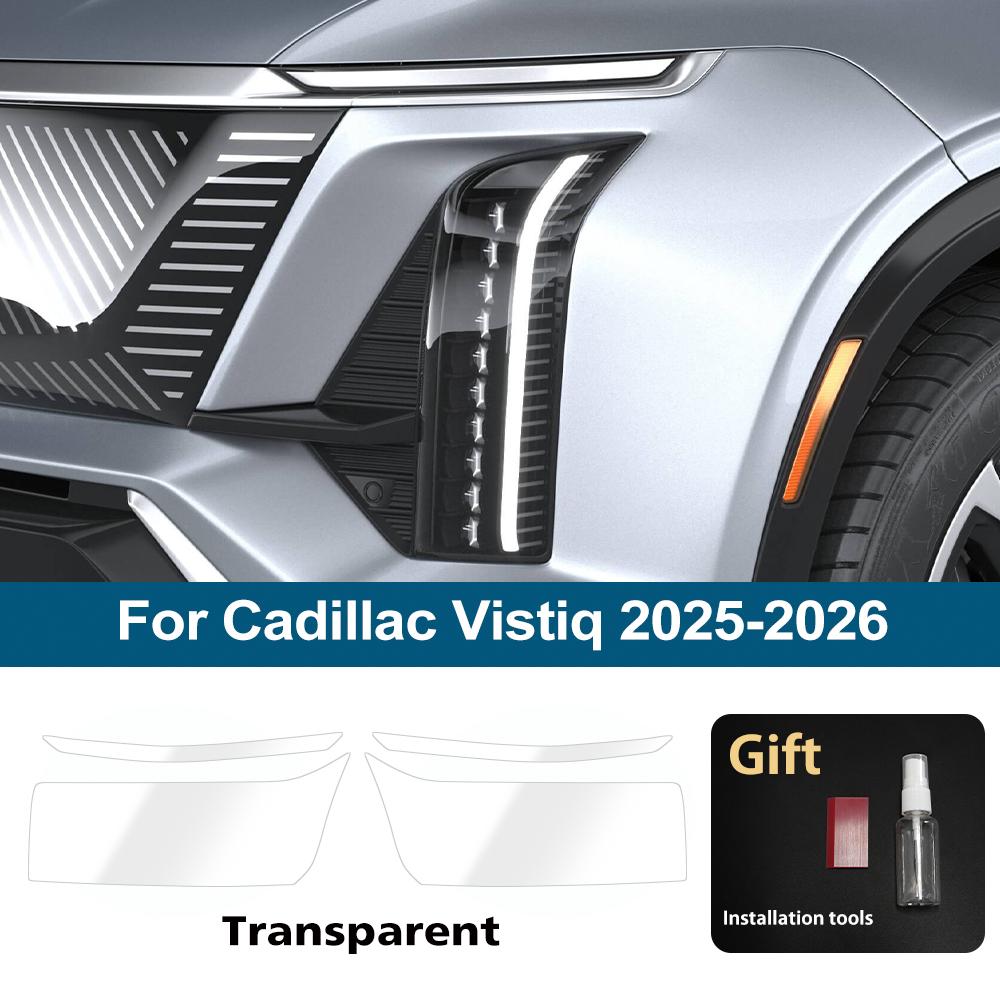

Premium TPU PPF for Cadillac Vistiq 2025-2026 High-Gloss Smoke Black Pre-Cut Headlight Cover Anti-Scratch Protective Vinyl Kit For Vistiq 25-26 CLR