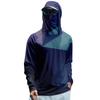 Men's Summer Gradient Color Geometry Quick-drying Long-sleeved T-shirt Sun Clothing Fishing Fitness Sports Hooded Long-sleeved Top
