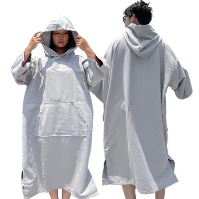 Totonoi Large After Designed for Changing Poncho Deep [Mag Cruise] Poncho, Quick-Drying, Men's Poncho, Microfiber, Sauna, Gray, Size, Bath, Thin,