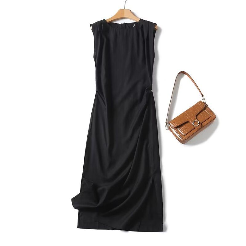 MD Women's Clothing Minimalist Style Classy Stylish Dopamine Elegant Split Sleeveless Dress 06662100615