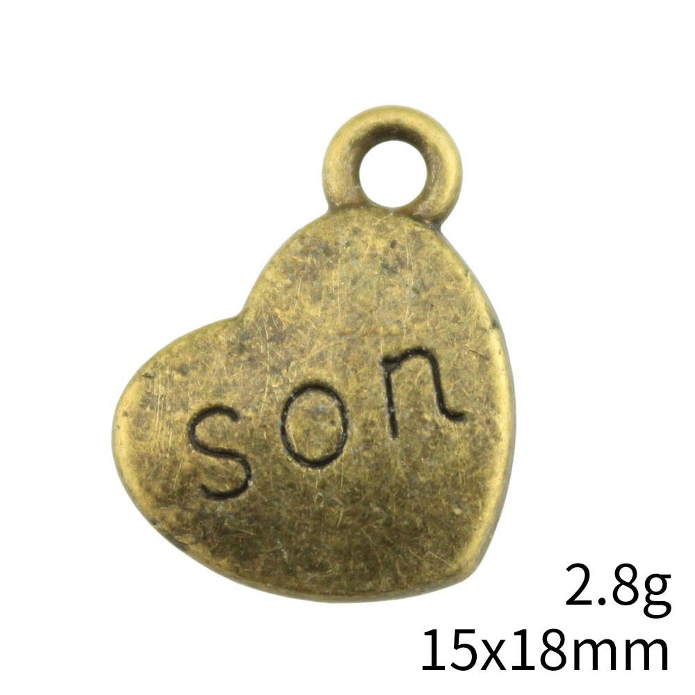 Gifts For Women Charms Bulk Family Member Heart Tags Charms Pendant Souvenir Male Pendant