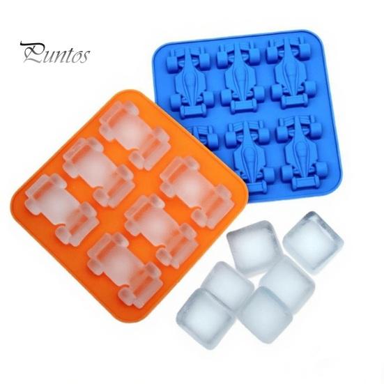 Silikon-Backformen für Kinder Rennauto Eisform, 6 Mulden 3D Kuchen Süßigkeiten Gelee Leicht zu reinigende Schale, Lebensmittelgeeignet Flexibel Form Schokolade Seife,