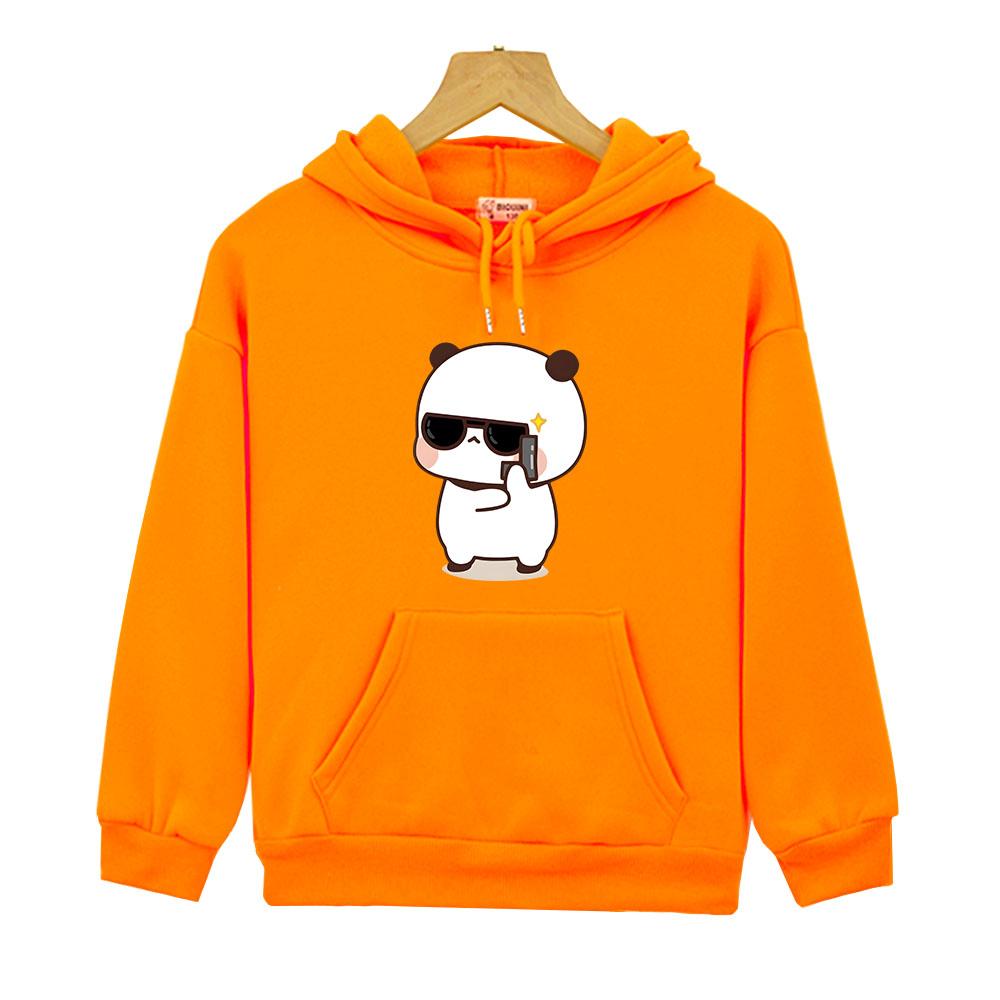Funny Panda Hoodies Bear Bubu Dudu Cartoon Graphic Long Sleeve Sweatshirt Pullover Girls Couple Outfit  Classic Simple Trendy