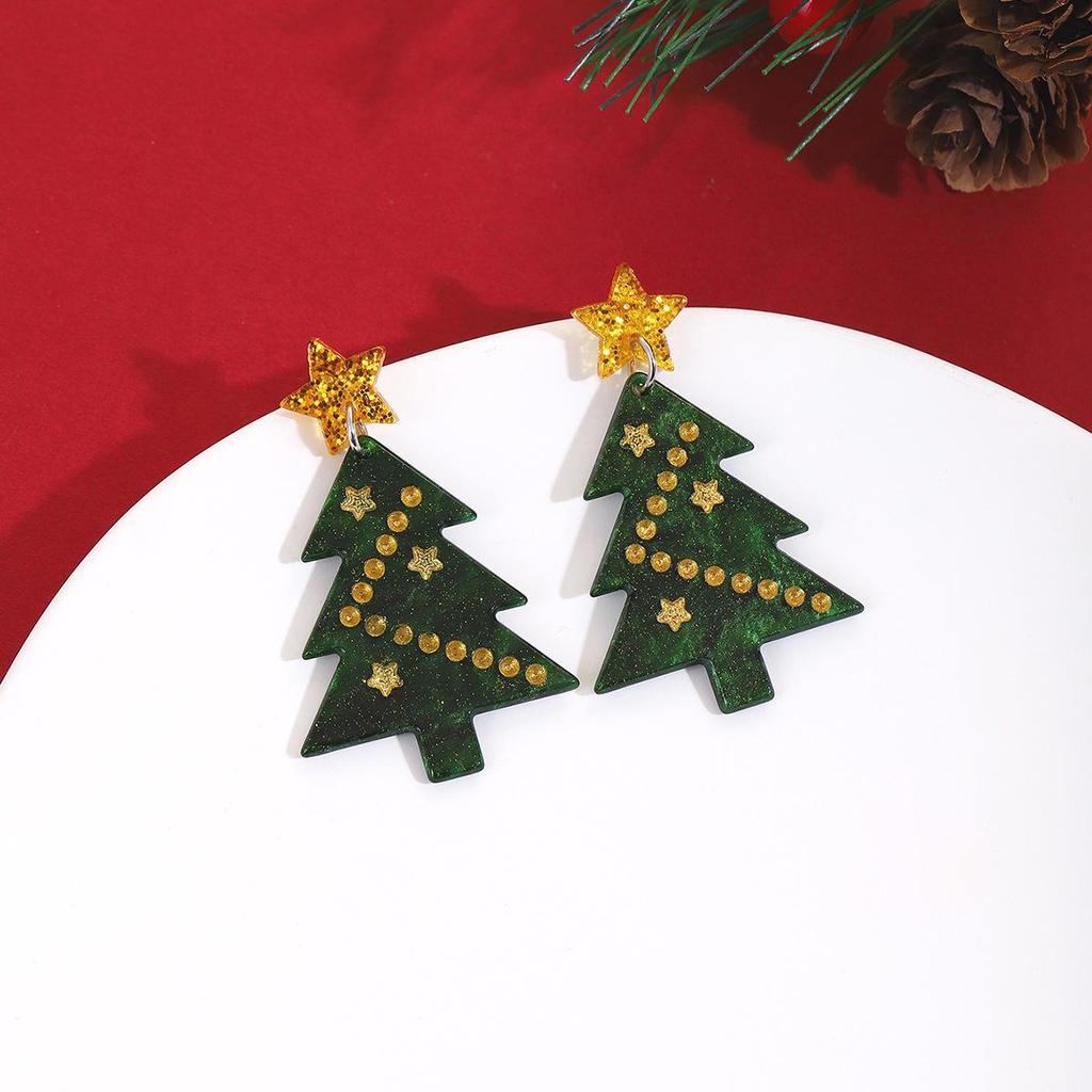 Exaggerated Snowflake Earrings: Creative Acrylic Christmas Design for Women