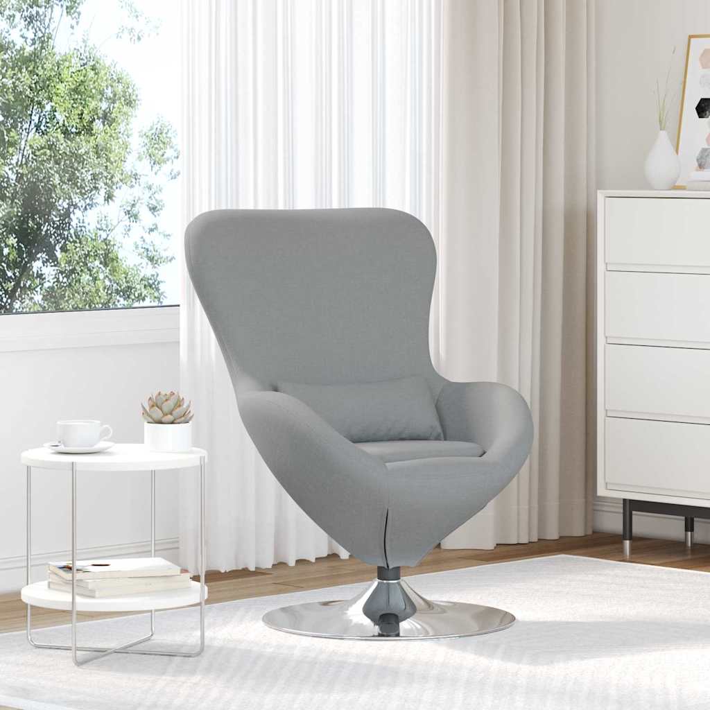 Egg Chair Light Grey 63 x 73 x 90 cm Fabric