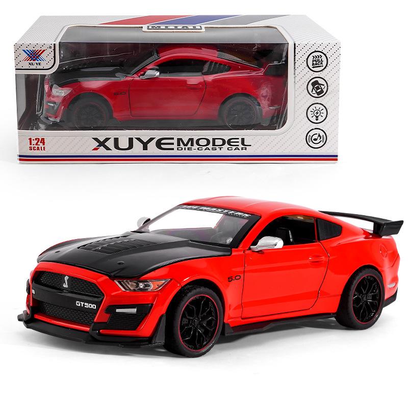 1/24 Mustang GT Viper Shelby GT500 Alloy Sports Car Model Diecasts Metal Racing Car Vehicles Model Sound and Light Kids Toy Gift