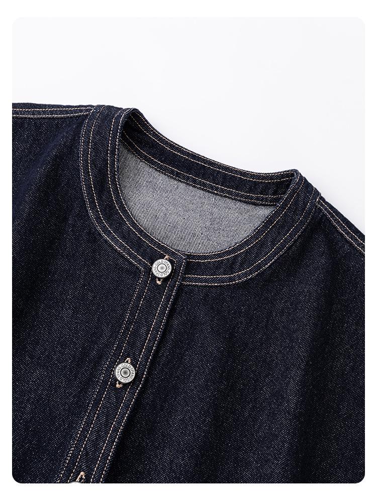 Navy Blue Contrast Stitching Loose Casual Vest