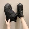 Milk Huhu Bread Cotton Shoes Women's Fashion Velcro Versatile Platform-soled Short Boots Waterproof and Non-slip Snow Boots