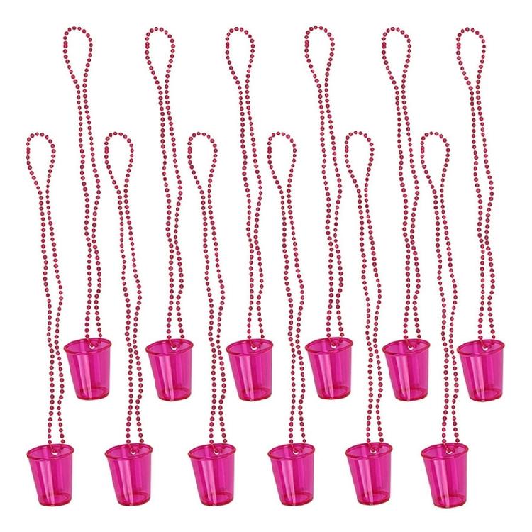 

Shot Glasses Necklace Beer Mug Necklace Plastic Shot Glasses on Beaded Necklace for Christmas Birthday Halloween Party