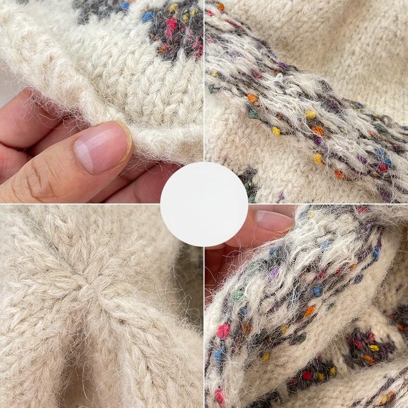 Winter warm ear protection jacquard show face small knitted hat children