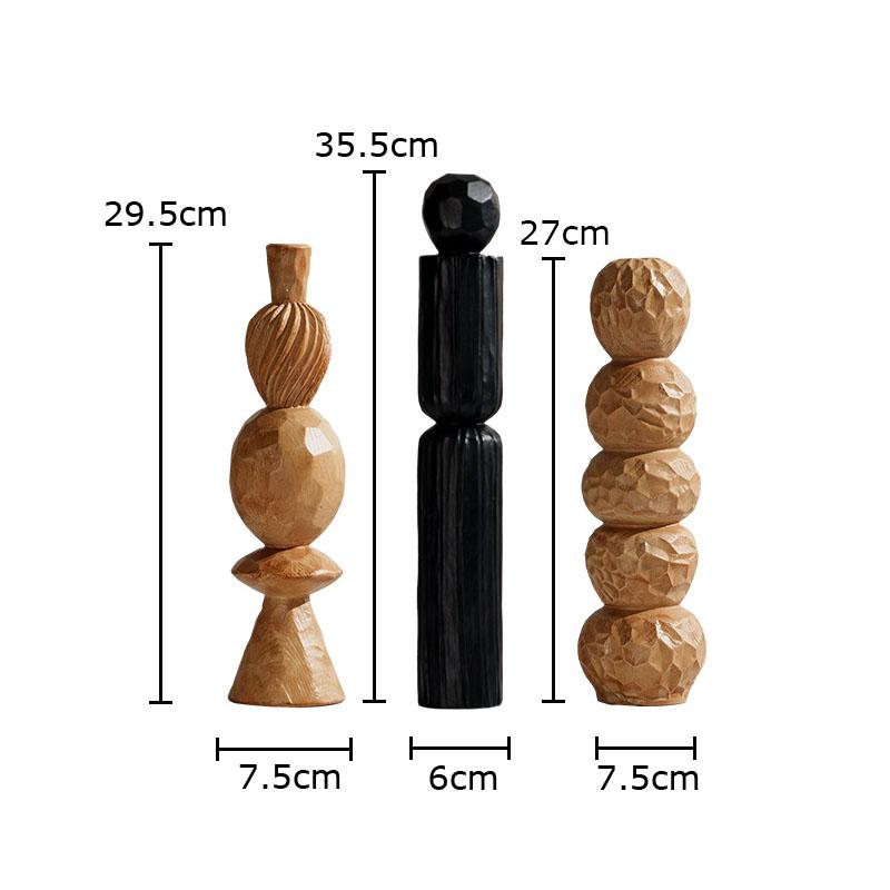 Креативная геометрическая деревянная статуэтка Минимализм Поделки Настольное украшение Абстрактные украшения Деревянная скульптура Эстетичный декор для комнаты