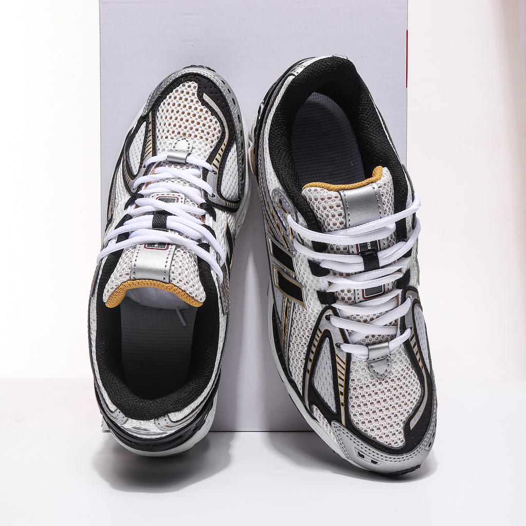 1906 Silver-White-Yellow Retro Sports Running Shoes: Breathable Platform Men’s Dad Shoes, Height-Increasing Women’s Casual Shoes