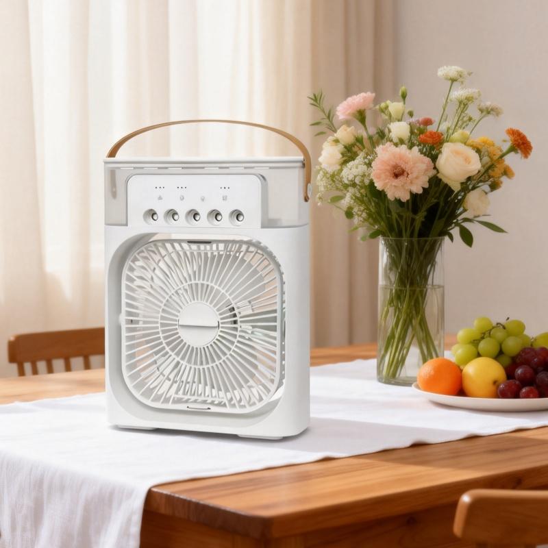 3 In 1 Fan AIr Conditioner Household Mini Air Cooler LED Night Light Portable Humidifier Air Adjustment Fan Office Home Fan