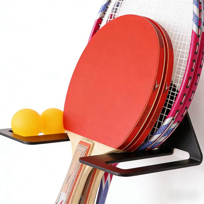 Table Tennis Storage Display Rack Multi-layer Adjustable Home Wall-mounted Floor-standing Dual-use Sports Supplies Accessories O