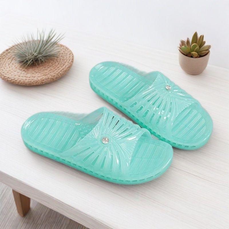 

New white glittery clear slippers woman summer indoor jelly shoes women s beach slides outdoor comfy plastic slipper open toe 36 светло-зеленый