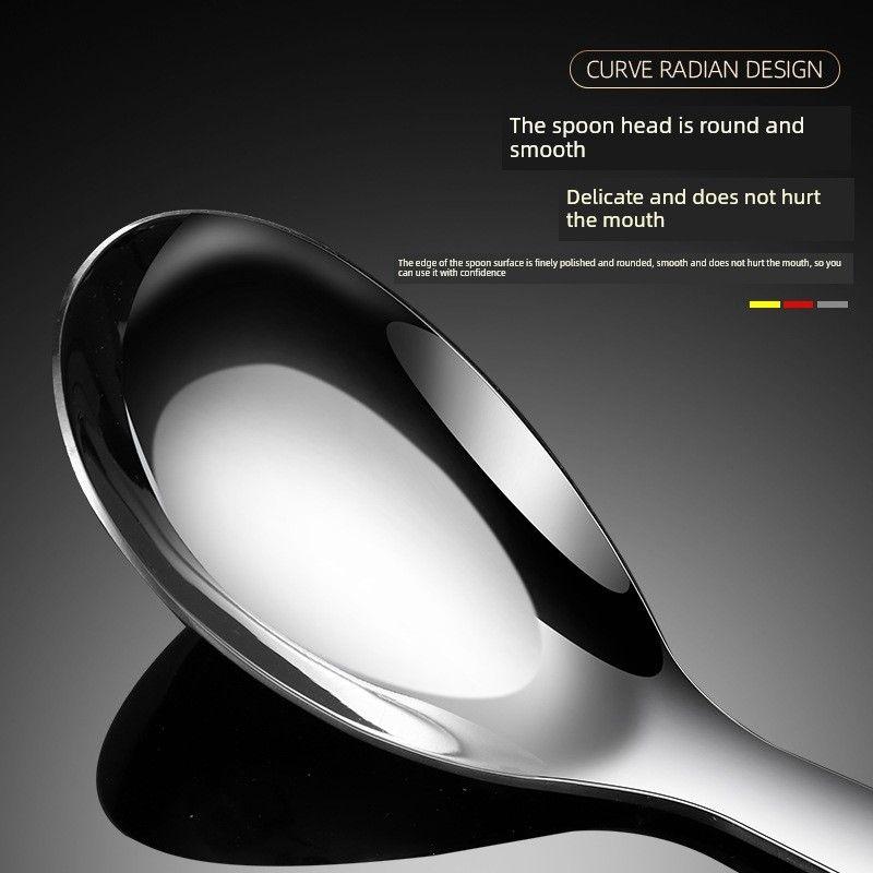 316L Stainless Steel Spoon, New Korean-Style Flat-Bottomed Spoon, Restaurant Hotel Household Dining Spoon, Soup Spoon, Dessert Spoon