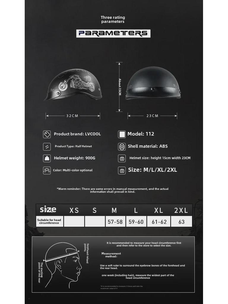 DOT-Certified Retro 3C Motorcycle Half Helmet for Summer