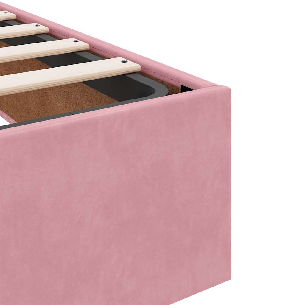 Ottoman Bed without Mattress Pink 120x200 cm Velvet