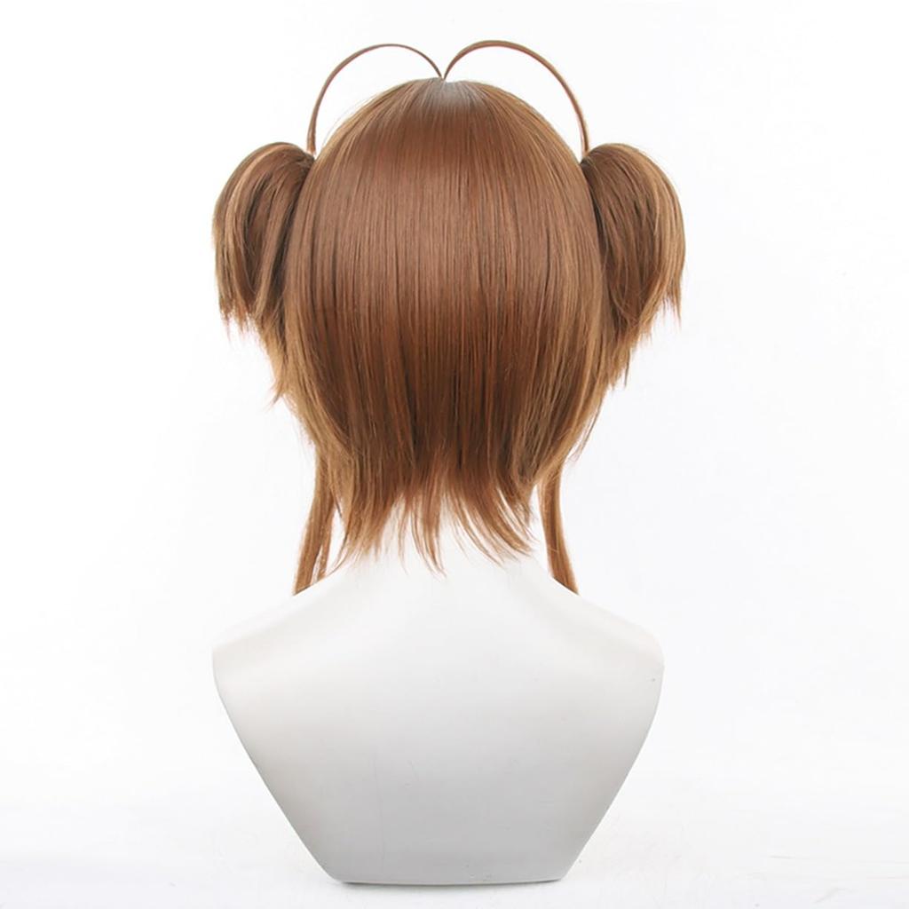 Cardcaptor Sakura Cosplay Sakura Anime Disguise Perfect for Everyday Cultural School and Cosplay Includes Wig Net Wig, Kinomoto, Heat-Resistant, Wig,