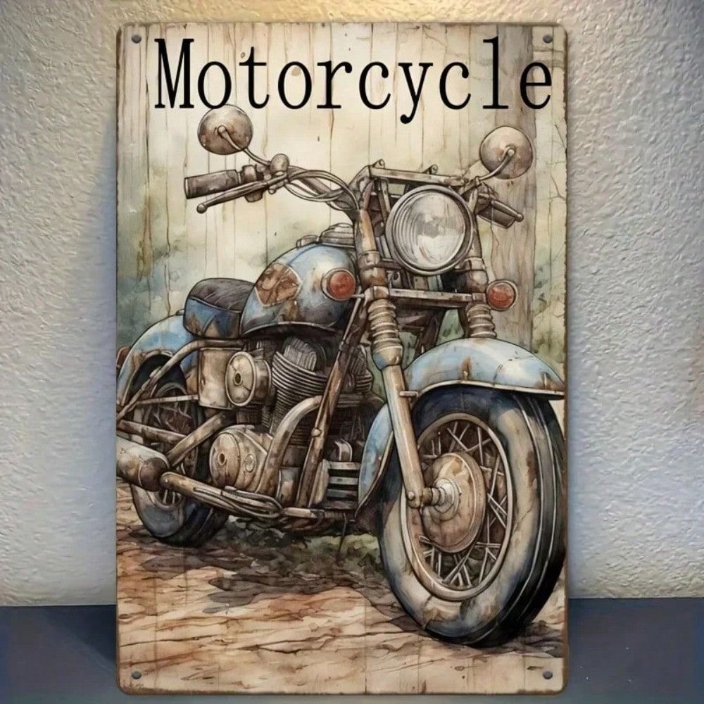 Vintage Motorcycle Metal Poster 8x12 Inch Retro Loft Garage Wall Sign