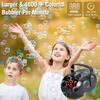 Seifenblasenmaschine Automatische Seifenblasenmaschine Tragbar Wiederaufladbar Seifenblasenmacher 4800+ Blasen pro Minute Blasen für Kinder