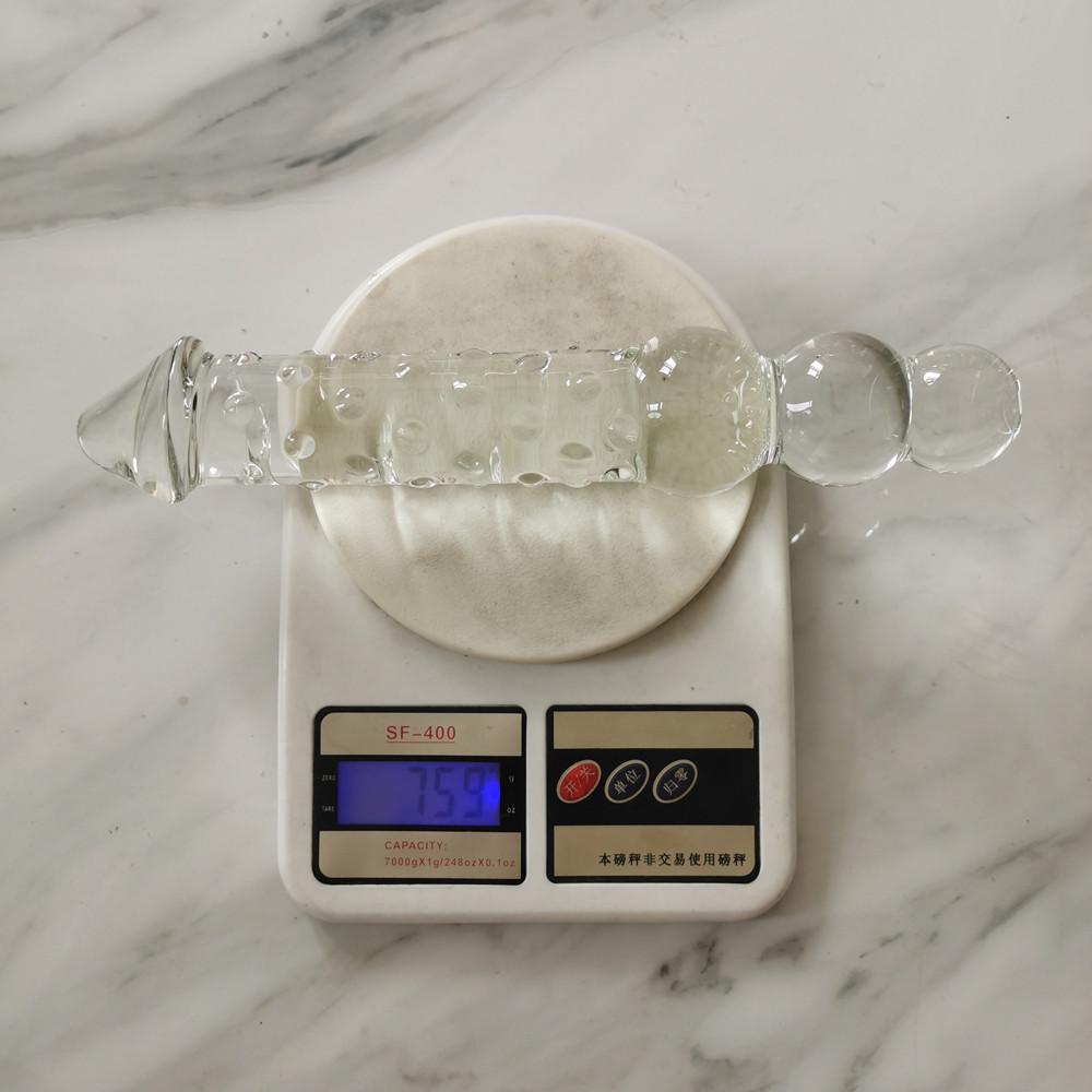 VaHppy Large Glass Anal Plugs Double-ended Anal Pulling Beads Rounded Rransparent Sex Toys Masturbators For Women Gay Dildos