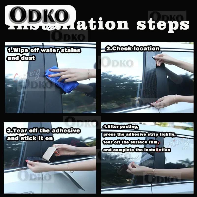 6PCS Car Window Door Column Polished BC Pillar Posts Fit For Mitsubishi ASX 2011- Window Trim Cover BC Column Sticker