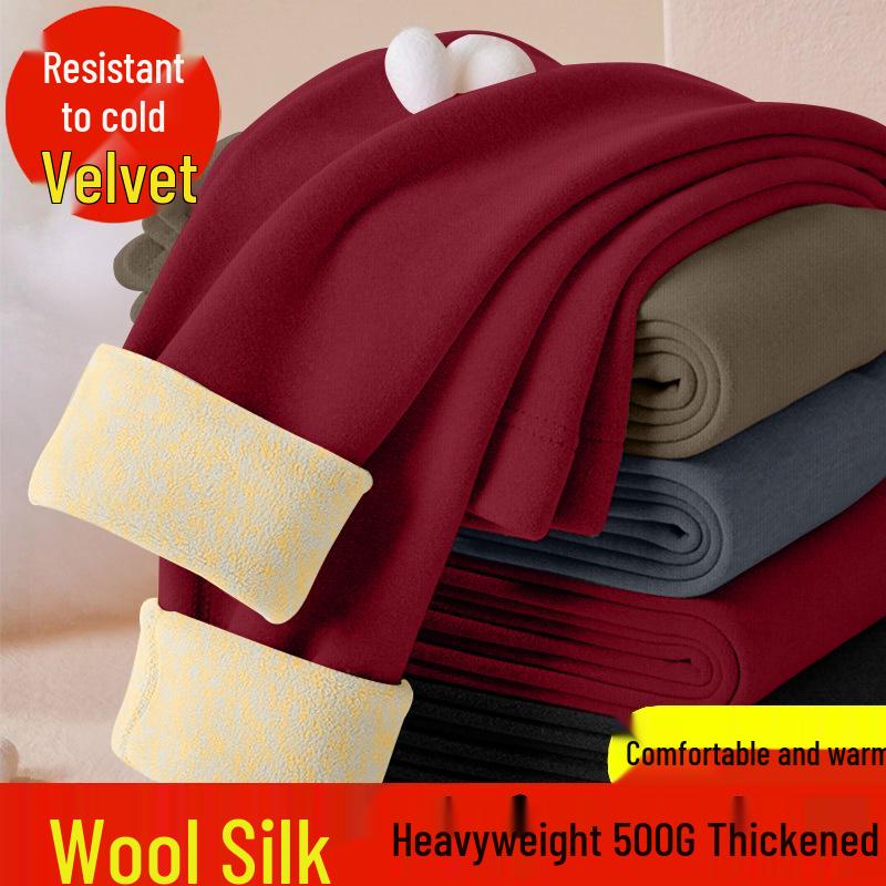Korean-Style Plus Size Warm Thermal Base Layer Pants for Women - Slimming, Elastic, Versatile Long Pants for Autumn/Winter.