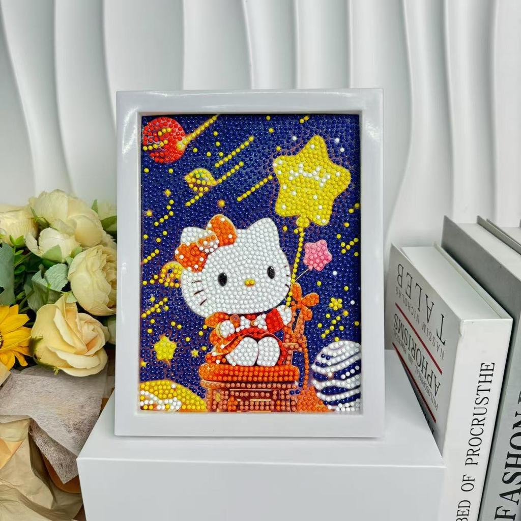 Children'S Diamond Painting Framed Handmade Diy Material Bag Sanrio Diamond Paste Painting Concentration Toy