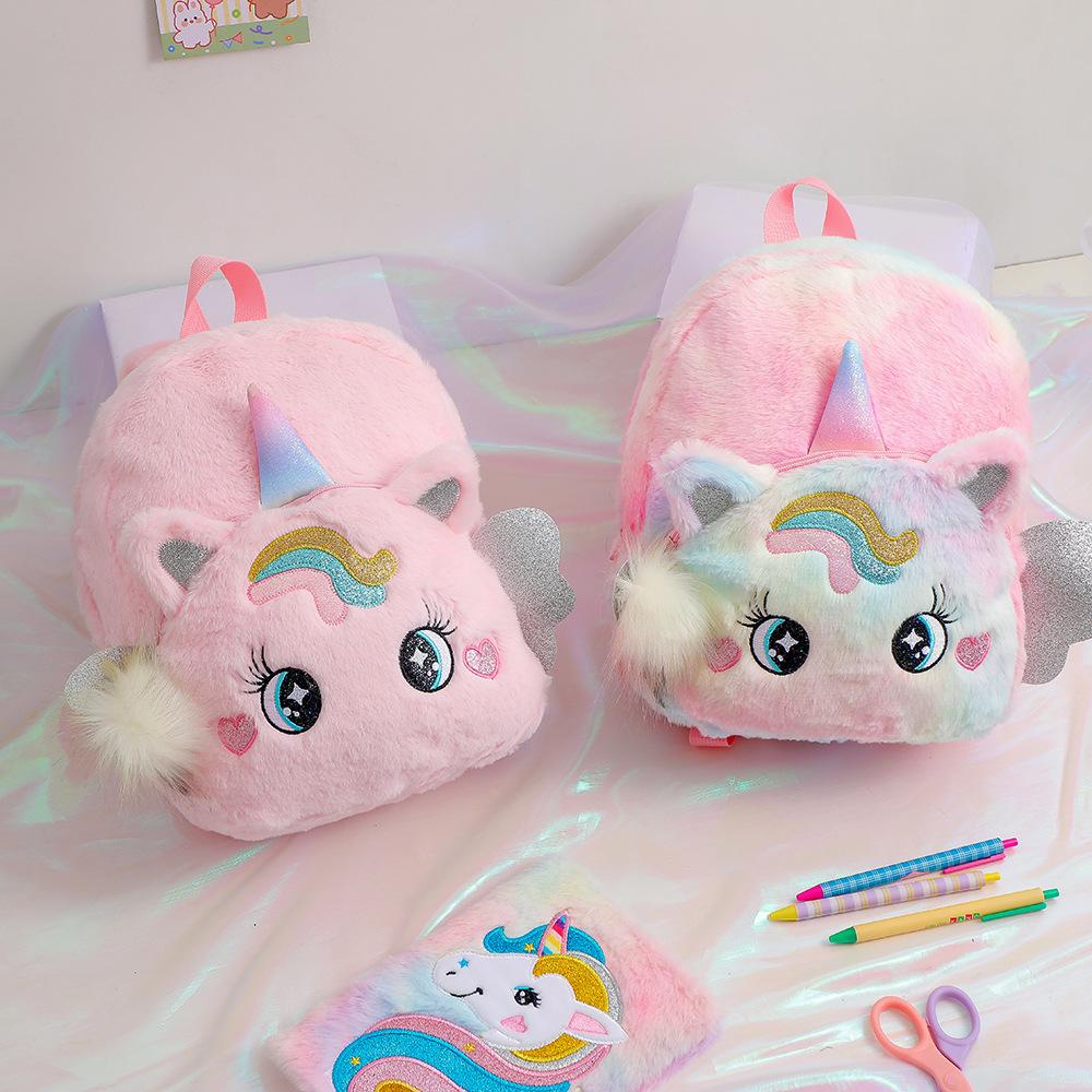 Personalisierter Buchstabe Bestickt Neugeborenes Benutzerdefinierter Name Kinderzimmer Baby Plüsch Einhorn Rucksack Kindertasche Geschenke Junge Mädchen