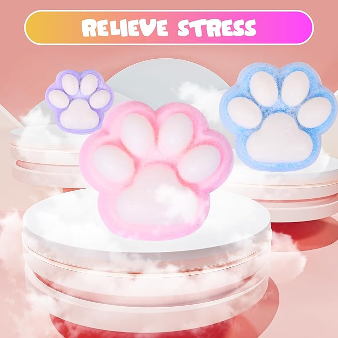 Bambini Bambine 1pz Zampe di Gatto Morbida Viola Giocattolo, 5 Pollici Grande Morbida Zampe da Spremere Fidget per Sollievo dallo Stress, Carino Regalo da Stringere per Adulti