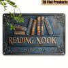 Metal Wall Art Vintage Decor Retro Book Lover Library Plaque Gift