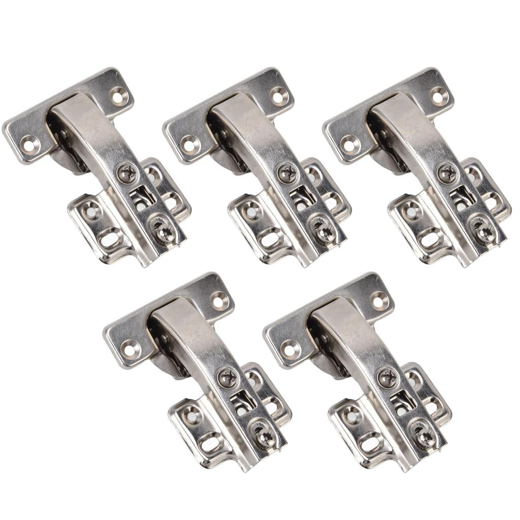 5Pcs Hydraulic Buffer Hinge Reduce Noise Closing Speed Anti Rust Cabinet Door Butt Hinge for Home