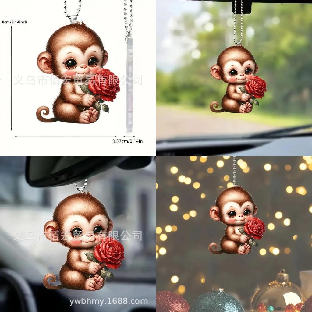 Acrylic Adorable Car Hanging Decor With Fun Cartoon Style Perfect For Rooms Kids