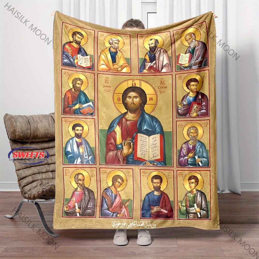 Jesus and The Twelve Apostles Throw Blanket - Cozy Flannel Soft Plush Warm Lightweight Bedding - Warm Gift for Women, Men, Girls