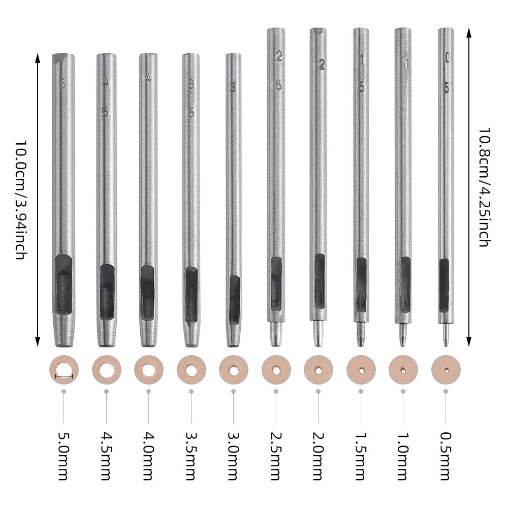 10pc/set of Faux Leather Round Punching Set, DIY Leatherworking Belt Punching /Shoulder Strap Round Hole /Shoe Hole Opener Tool