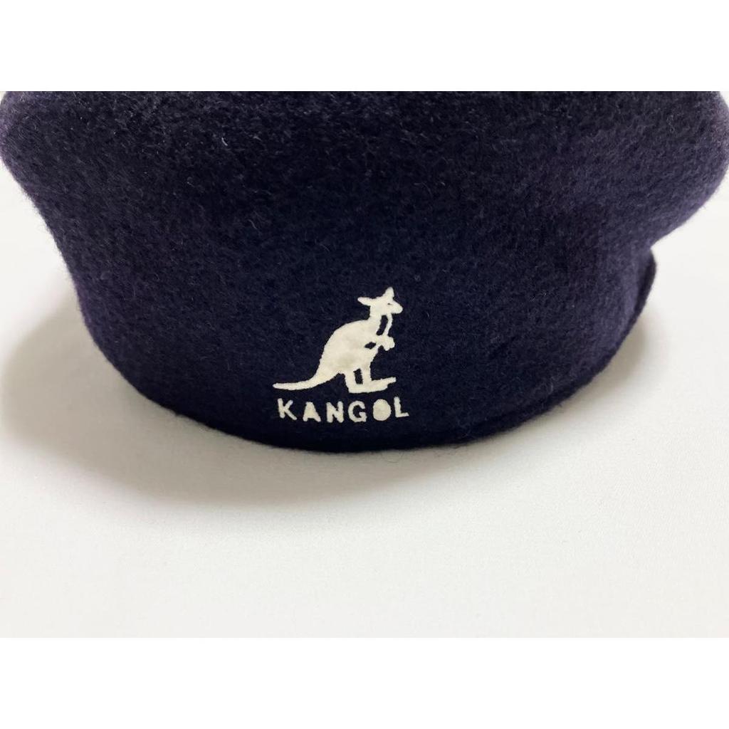 Used KANGOL Beret WOOL Navy Size L Made in England