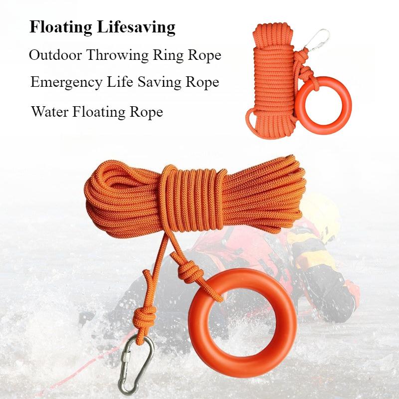 Water Floating Lifesaving Rope Outdoor Lifesaving Rope Non-slip Emergency Life Saving Rope Rescue Line for Fishing Safety Gear