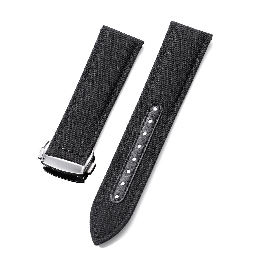 Canvas Nylon Watch Strap Genuine Leather Watchband for Omega 20mm 22mm Universal Bracelet Belt for Men Women Watch Accessories