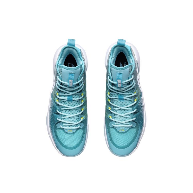 Li Ning Combat Hi Sonic Shock Absorption Anti-Slip Durable Mid-Top Basketball Shoes Men Basketball Shoes Blue White ABAR059-2