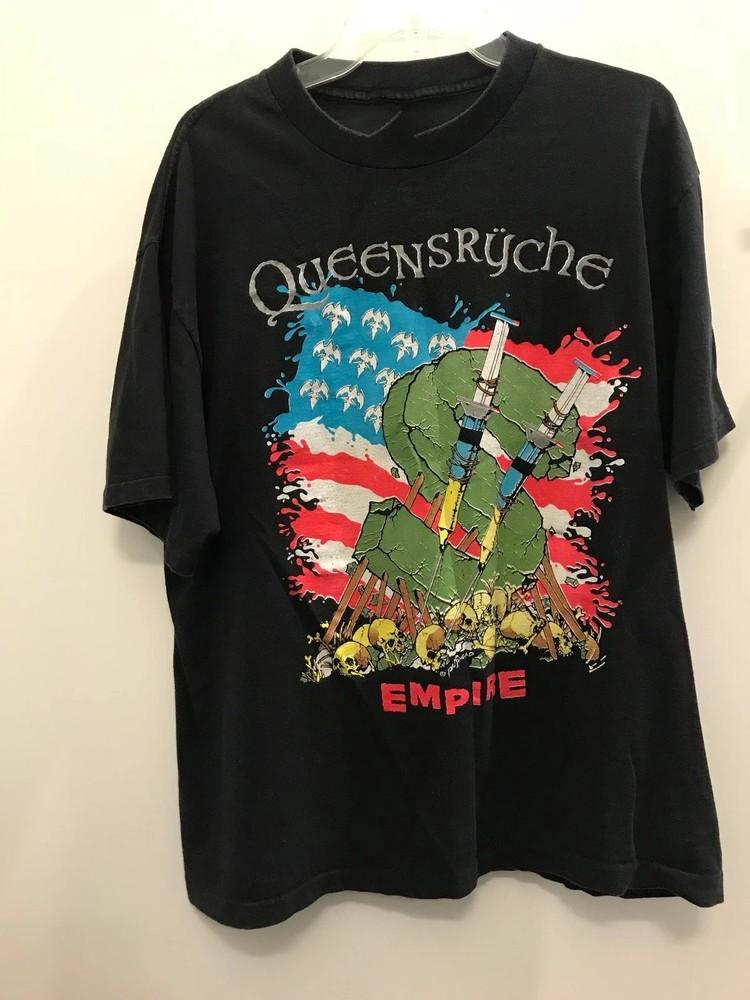Vintage Queensryche Band Empire Tour Black S to 6XL Shirt CK215 Unisex T-Shirt L