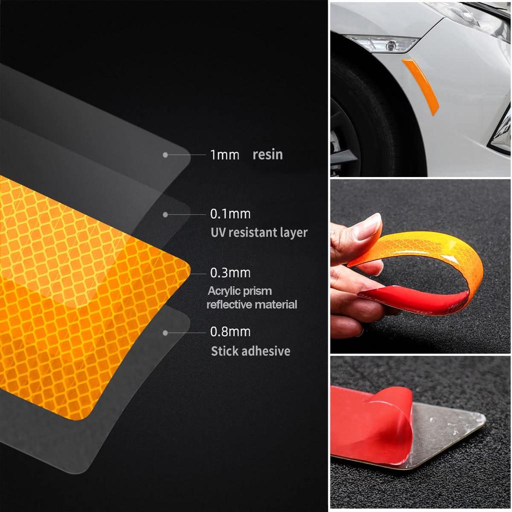 2 X Reflective Trim Side Marker Sticker Auto Exterior Accessories Reflector Guard SUV Pickup