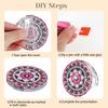 4 Pcs Portable Makeup Mirror DIY Diamond Painting Pocket Mirror Set Foldable Double-sided Makeup Mirrors for Girls Kid and Women
