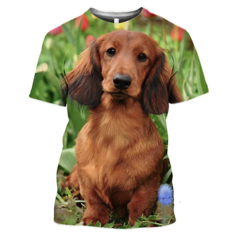 New Funny Animal The Dachshund graphic t shirts Men Summer Fashion Casual quick-drying t-shirt 3D Printed streetwear Tees Tops